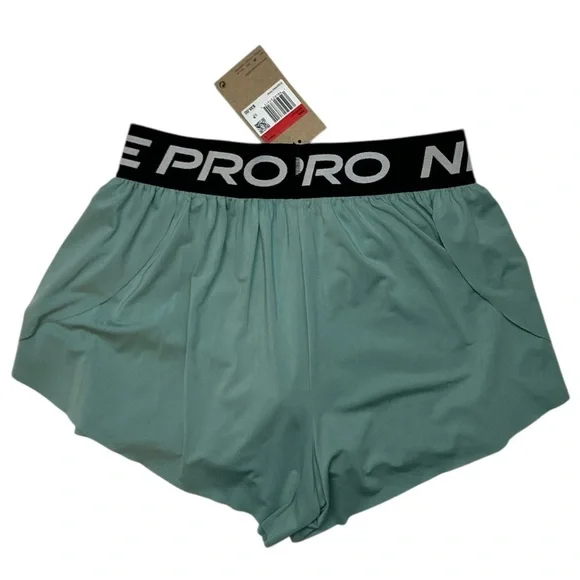 NWT**Nike Pro Girl’s Teal Shorts L - Picture 3 of 6